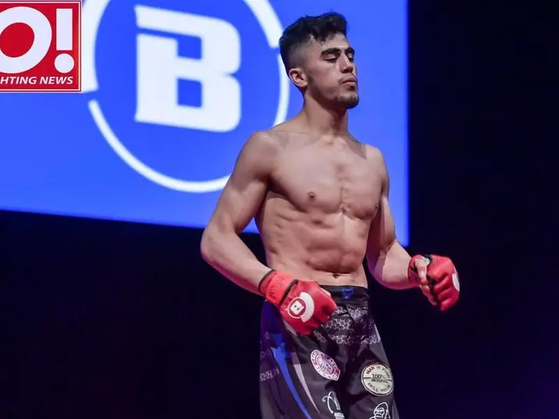 میلاد احدی ورزشکار افغان، با حریف فنلندیاش در قفس «کیج واریرز» مبارزه میکند 1 میلاد احدی